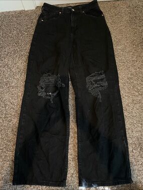 wild fable Black Relaxed Ripped Men's Jeans